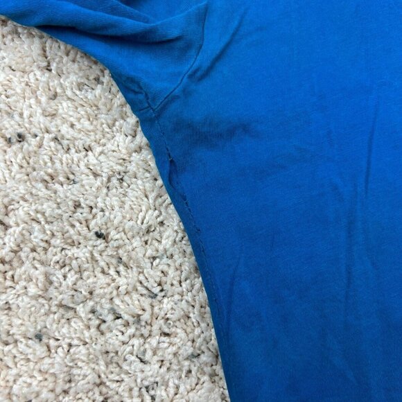 Patagonia Mens Polo Shirt Blue Medium Solid Button Short Sleeve Organic Cotton - Picture 6 of 8